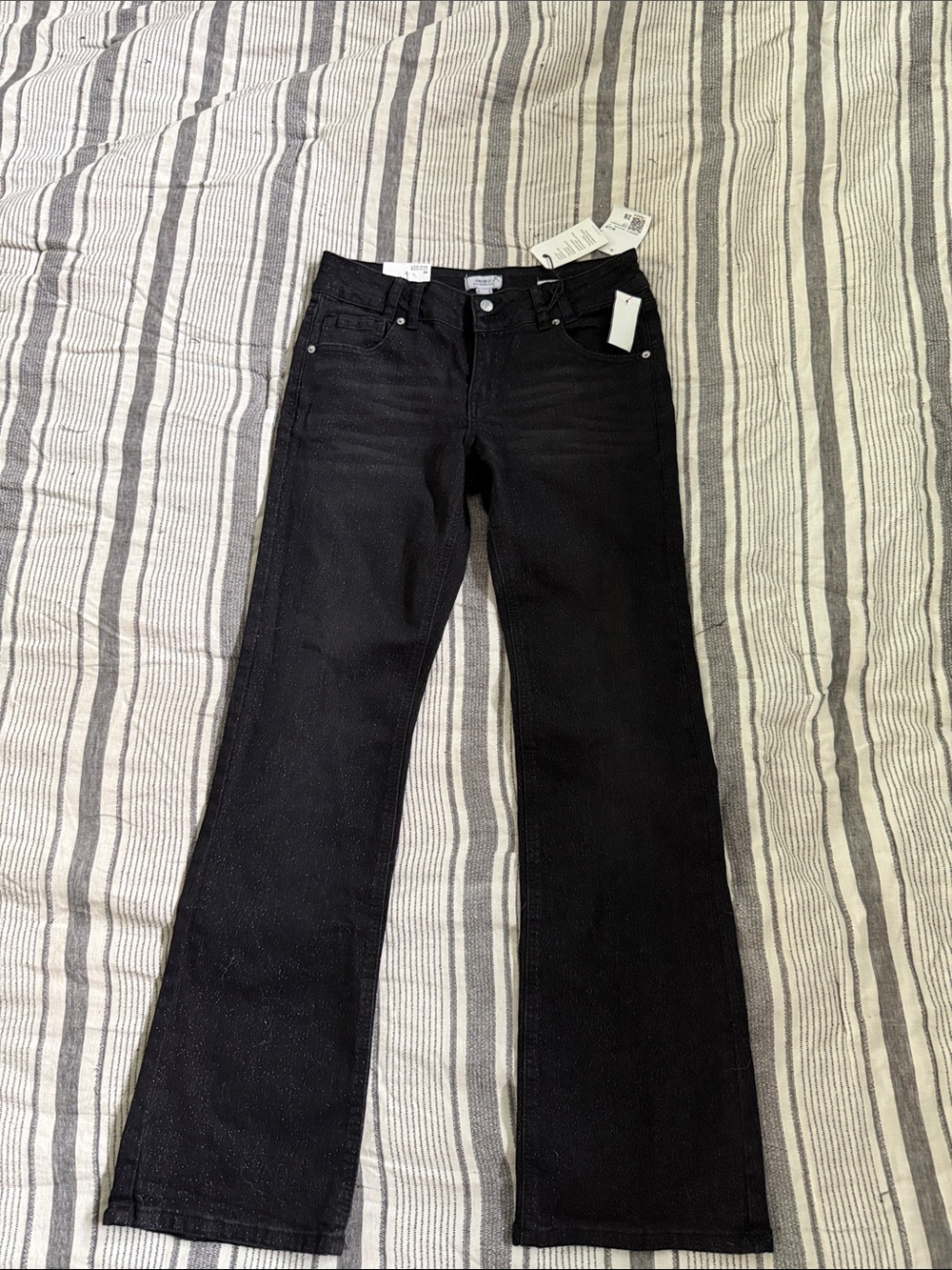 Mid-Rise Black Flare Jeans for Women